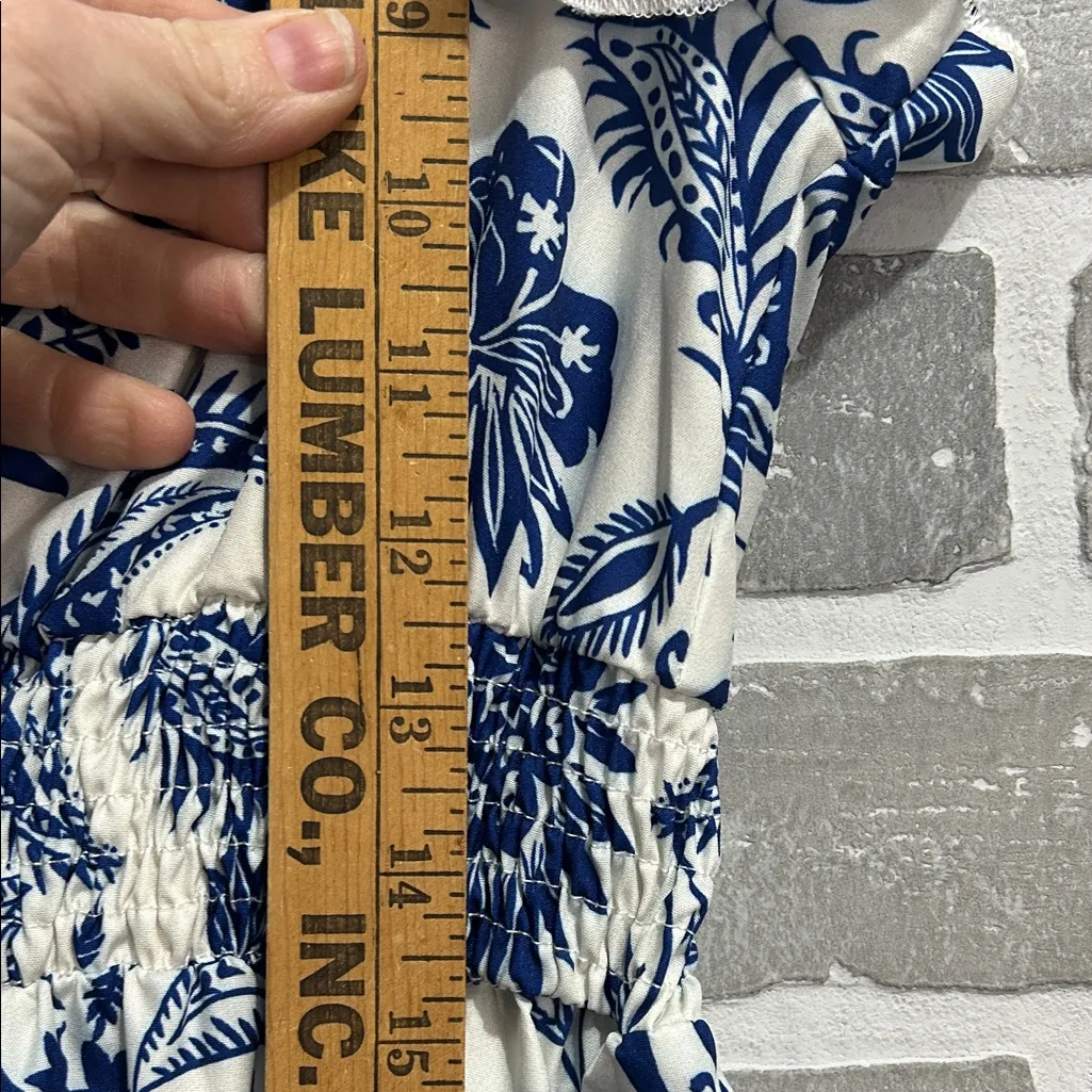 SHEIN Clasi floral print butterfly sleeve ruffle hem maxi dress women’s size med - Image 13