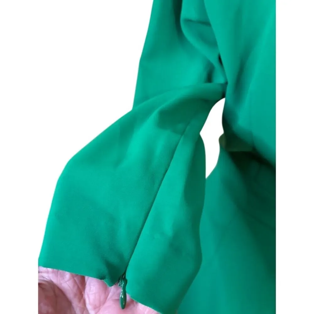 Katherine Kelly Green Faus Wrap Sheath Dress Size 6 - Image 7