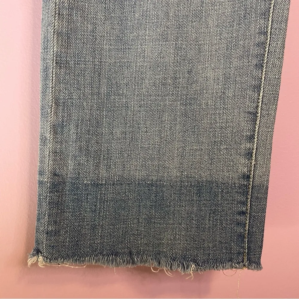 Pilcro and the Letterpress Anthro Pilcro Em Relaxed Cropped Distressed Frayed Jeans Light Denim Size 32 - Image 12