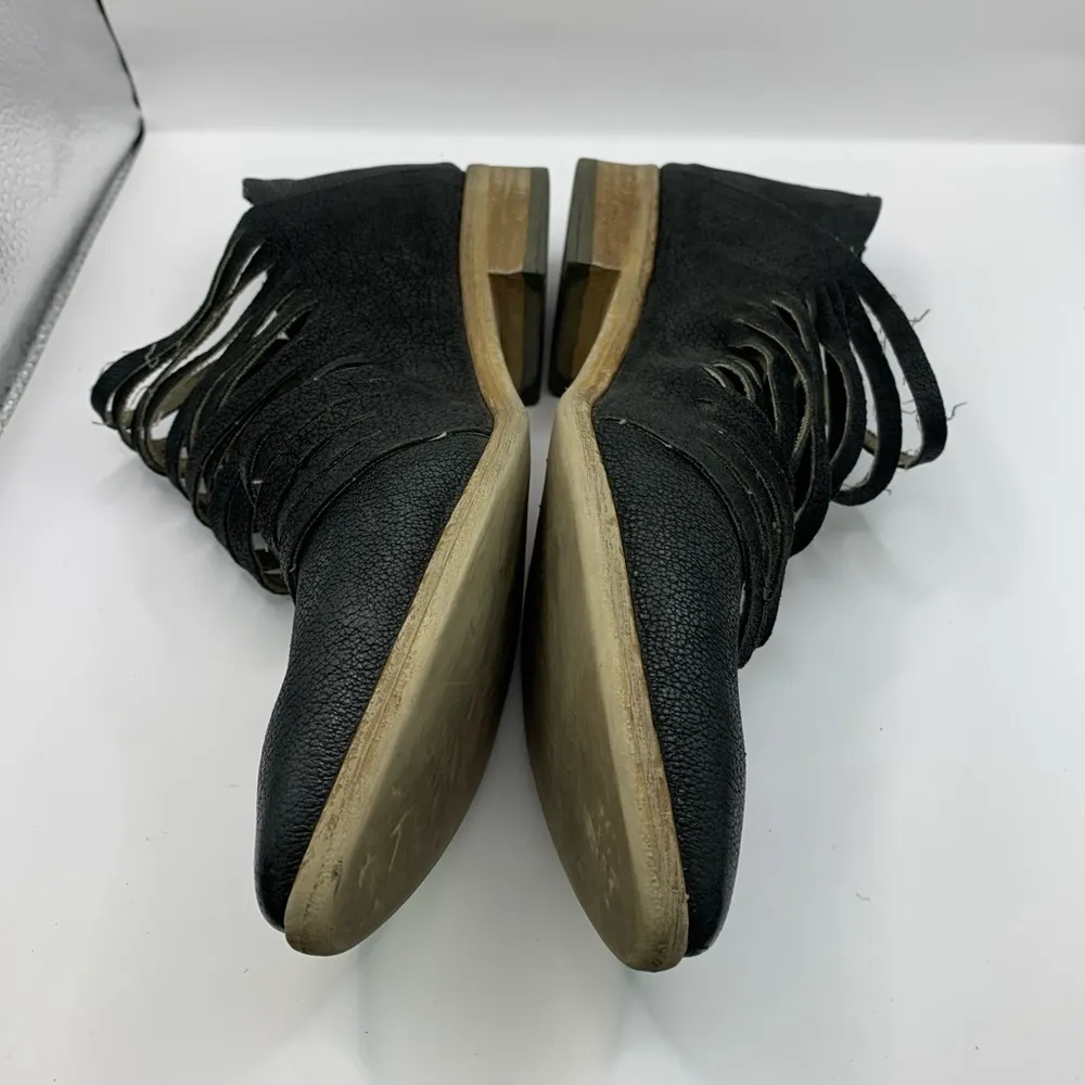 Free People Lost Valley Black Cutout Boho Oxford Ankle Boot Booties Sz 37 US 7 - Image 6