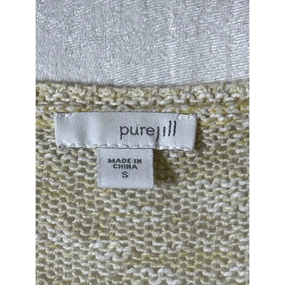 PureJill J Jill Sweater Small Beige Open Knit Cotton Asymmetric Tan - Image 6