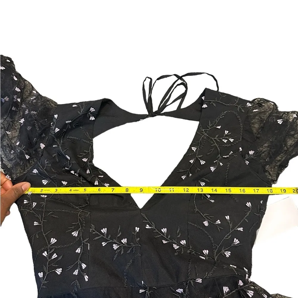 Kelsi Dagger HELSI Ella Dress Long Sleeves Open Back  Sheer Plunging Mid… - Image 4