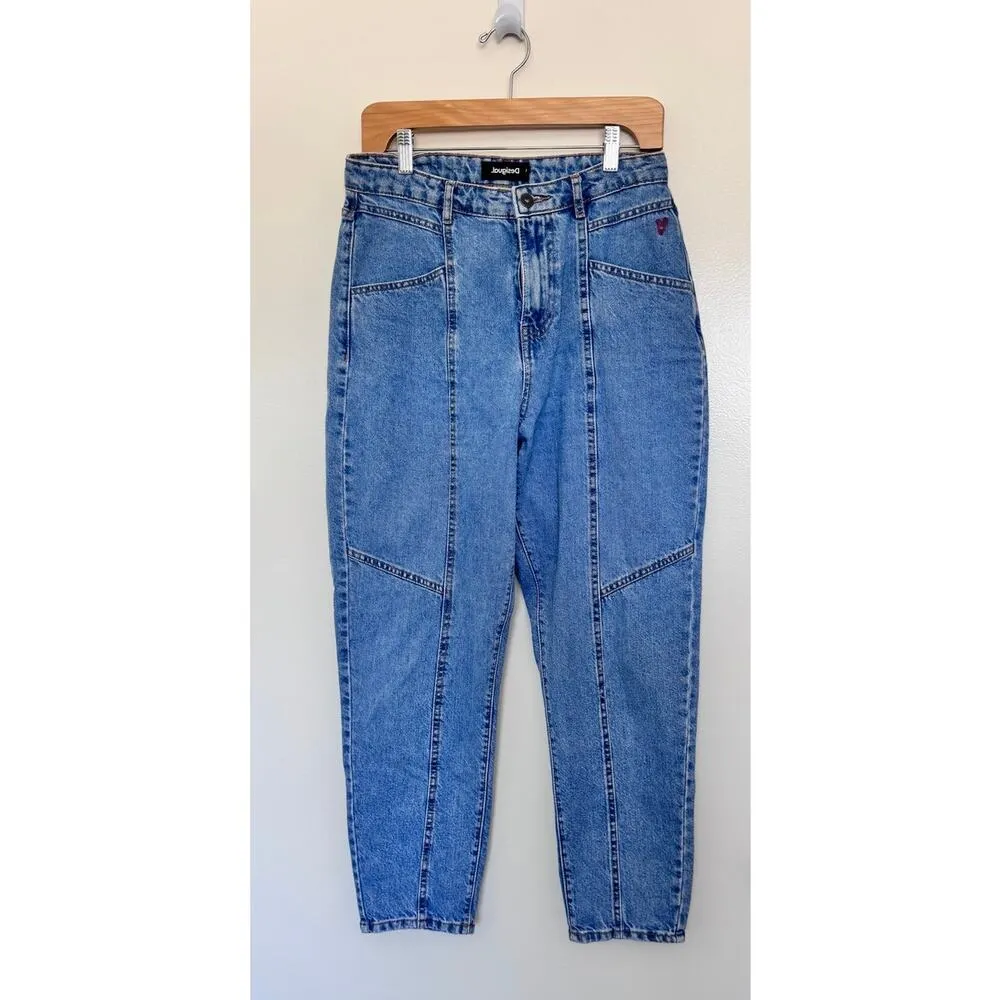 Desigual. Seamed Mom Jeans with Embroidered Heart Size 40 (8 US) - Image 4