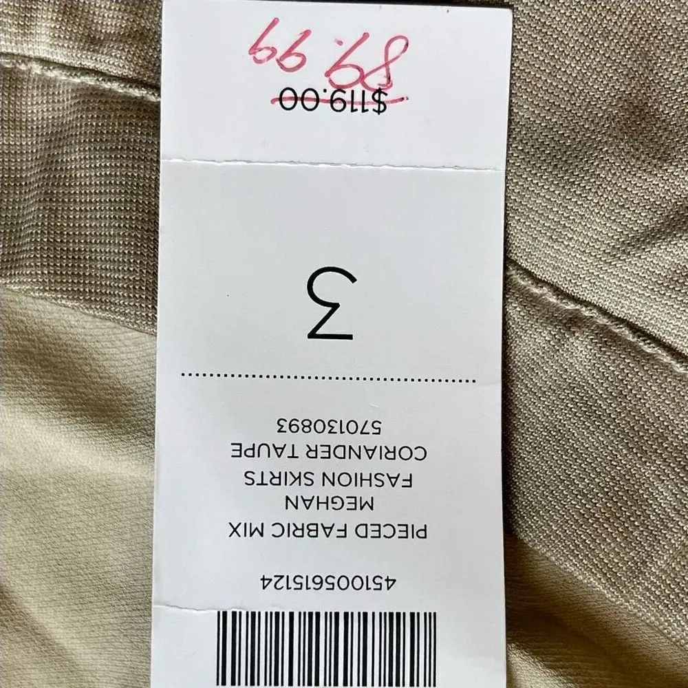 NWT Chico’s Pieced Fabric Mix Meghan Taupe Skirt 3 XL 16 - Image 10