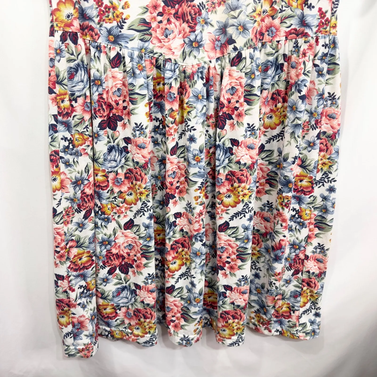 VTG Floral Dress Lace V Neck Cottagecore Babydoll Midi‎ Shift Short Sleeve 1150 White Size 24W - Image 4