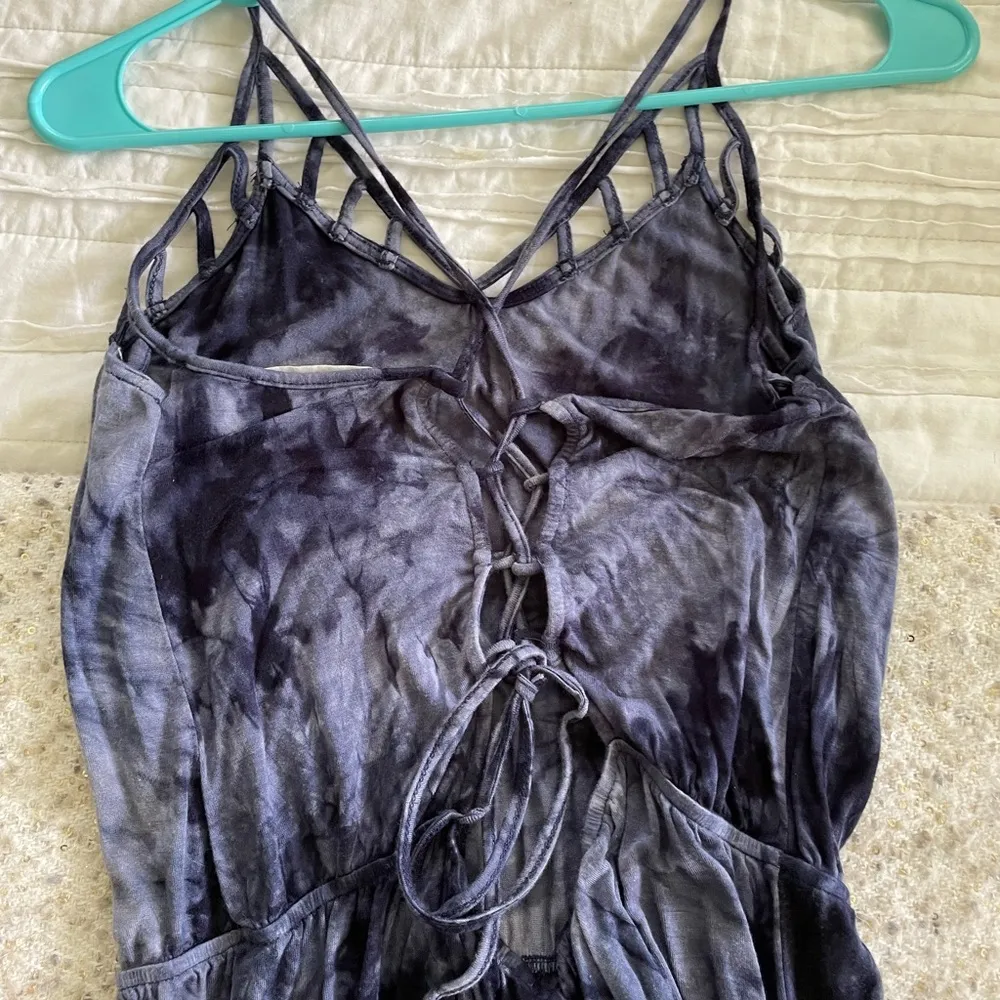 Bear Dance Blue Tie-Dye Romper - Image 2