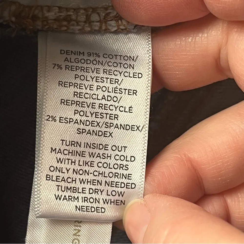 Loft Women SZ 27 / 4 Blue Denim Skinny Jean Frayed Hem Stretch Sustainable Style - Image 3