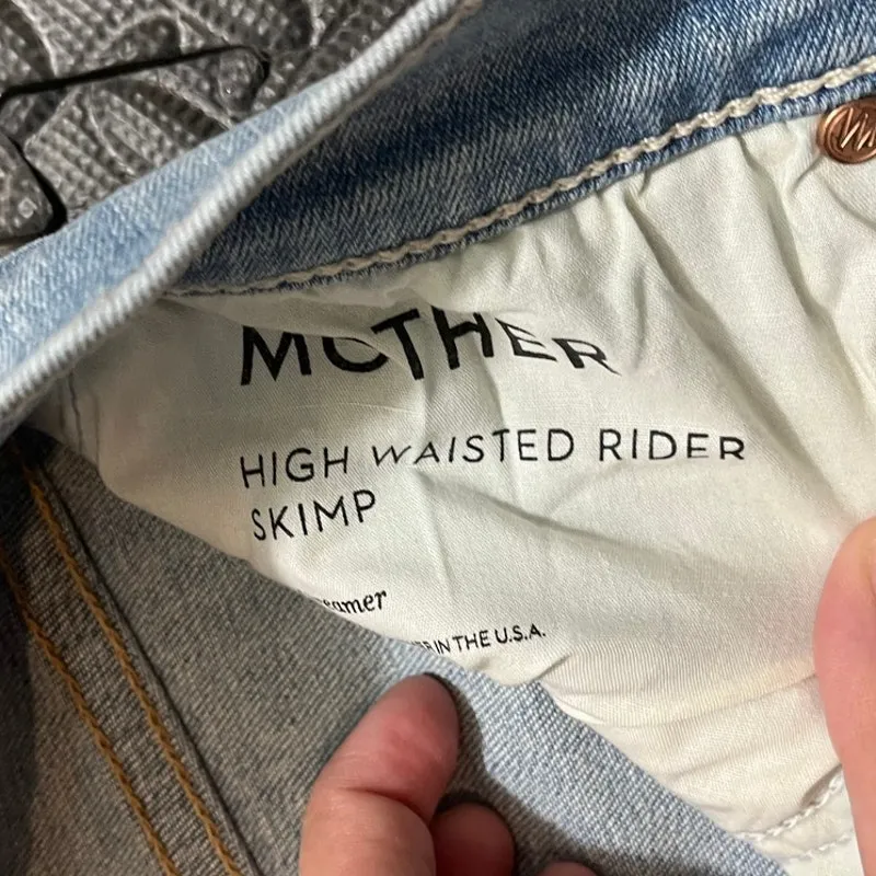 Mother High Waisted Rider‎ Skimp Dreamer Light/Pastel Blue Womens Size 26 - Image 6