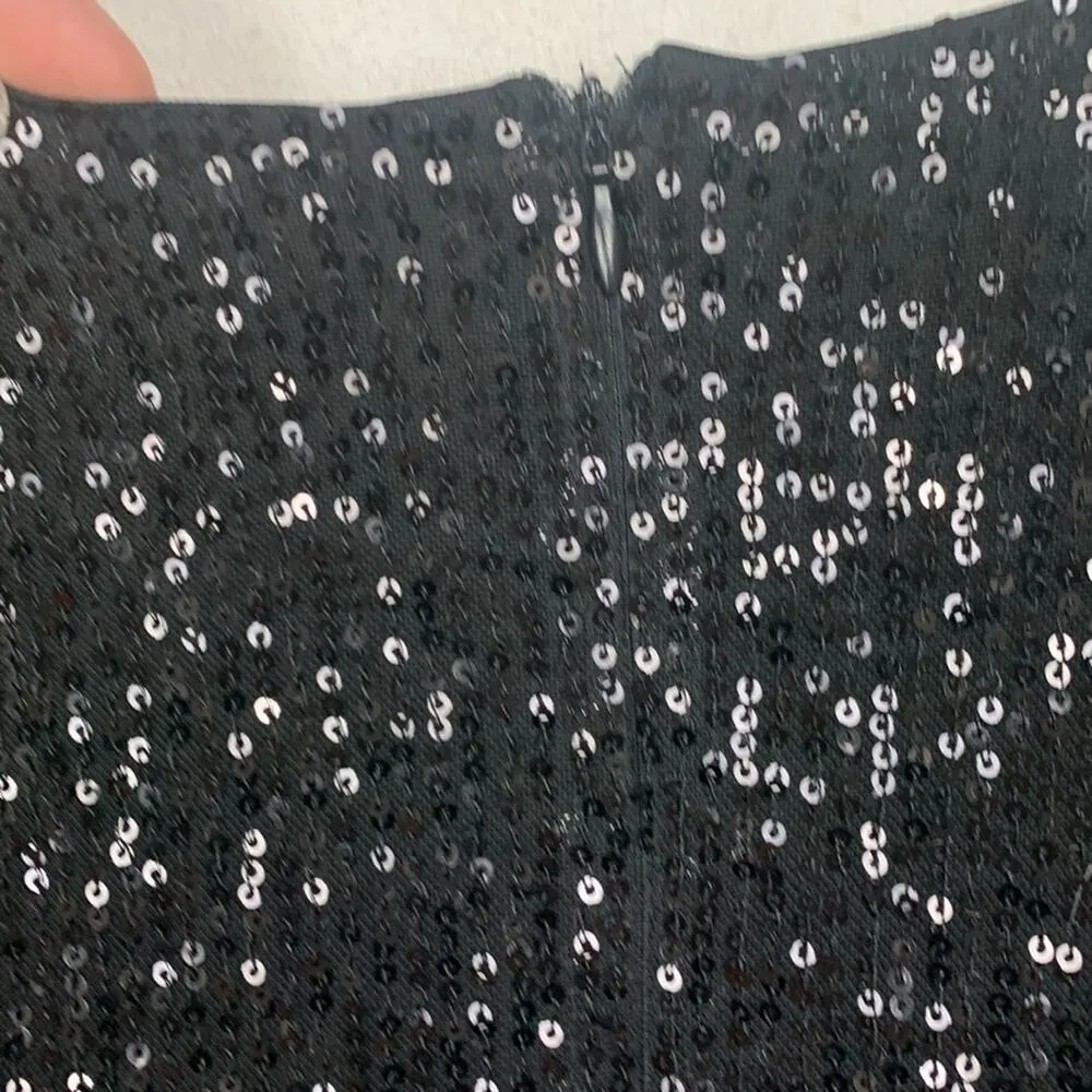 Faeriesty Womens medium black sequin mermaid dress deep v neck prom dance formal - Image 11