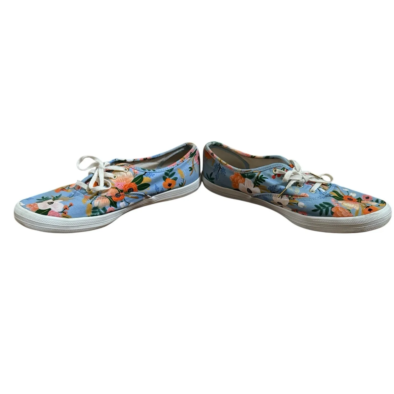 Keds Rifle Paper Co Garden Party Sneakers Womens 9.5 Blue Lace Up Floral Shoes‎ - Image 3