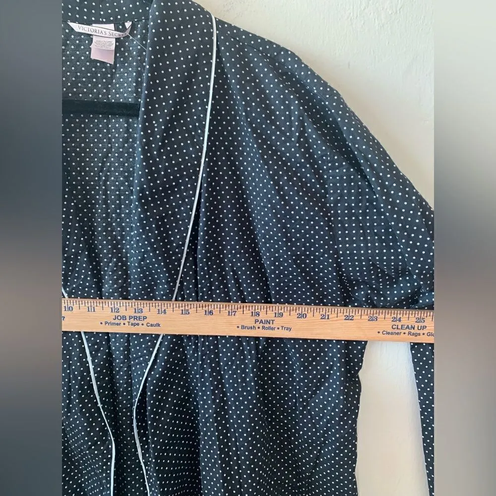 Victorias Secret Black and White Polka Dot Short Robe size XL - Image 6