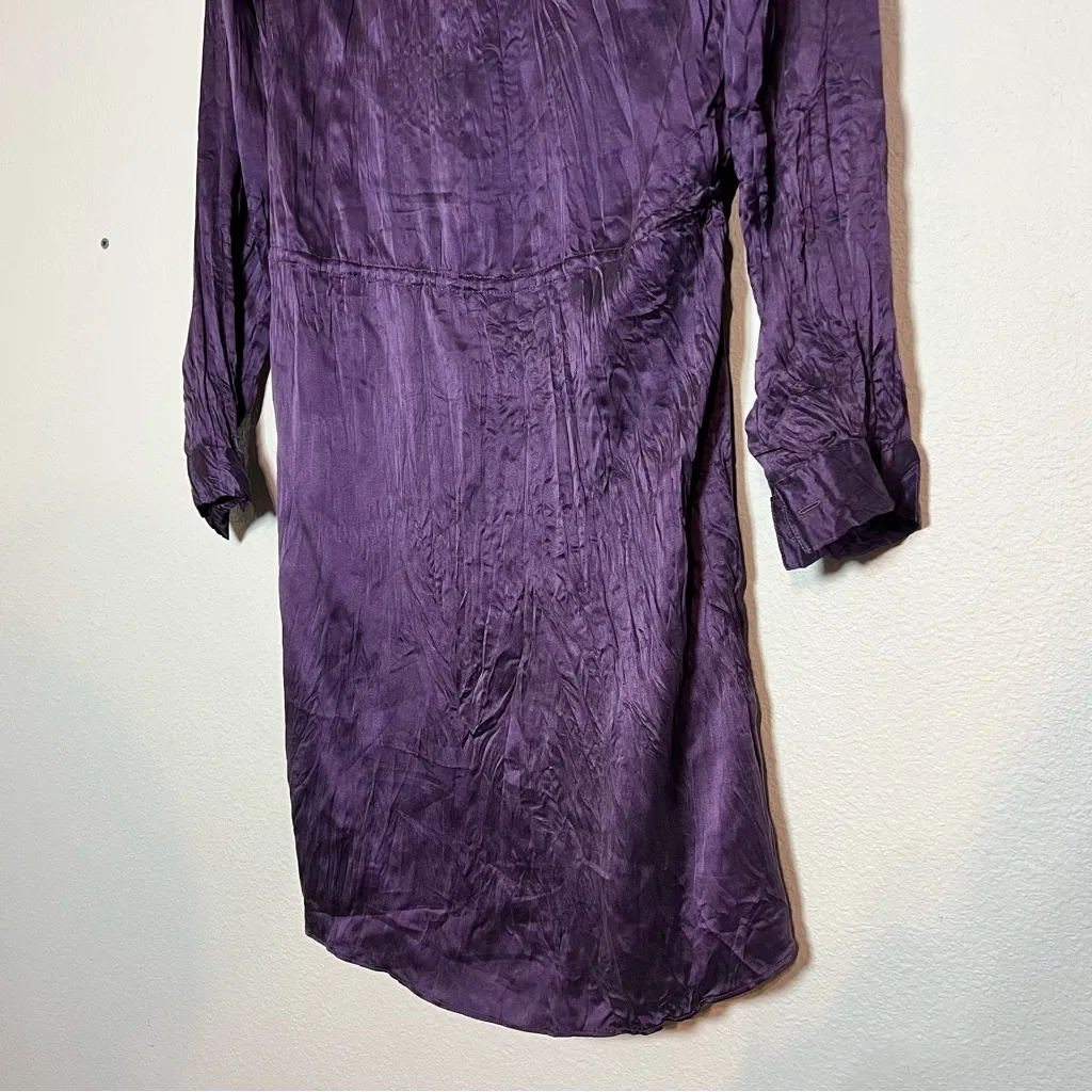 Calypso St. Barth Silk Blend Long Sleeve Purple Eggplant Mini Dress Size XS - Image 9