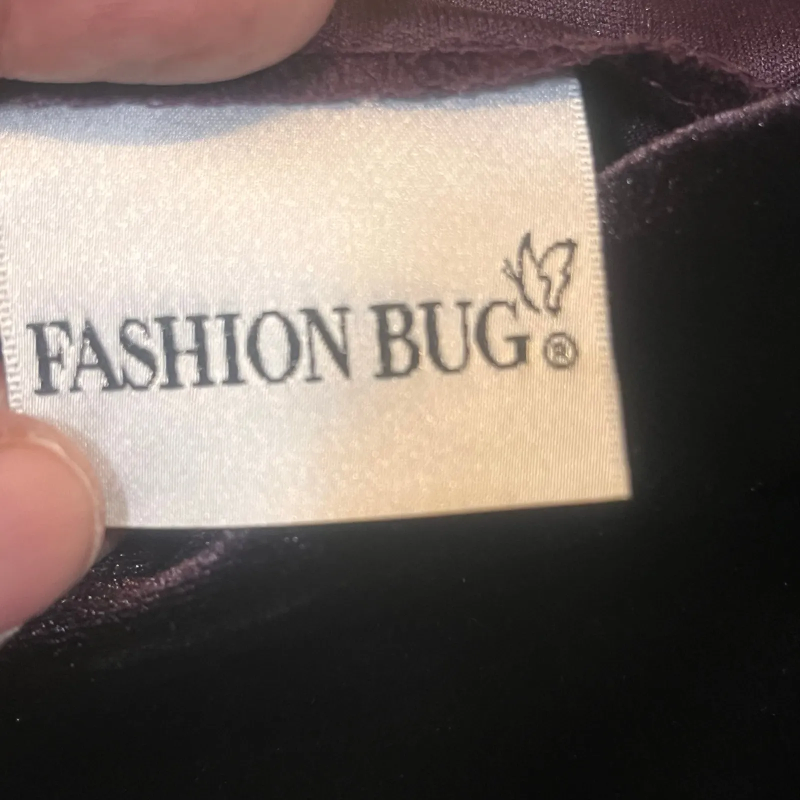 Fashion Bug Velvet Square Neck Back Strap Top Large Y2K Retro Party Chic - Image 3