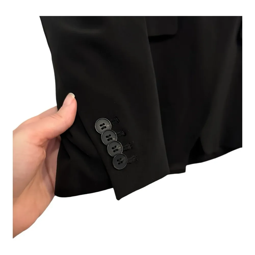 H&M Black Loose Button Front Blazer // Size M - Image 3