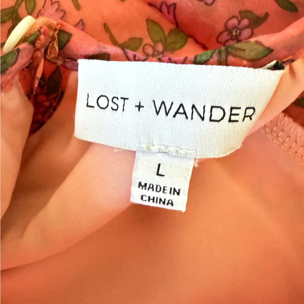 Lost + Wander Venus Rising Coral Floral Maxi Dress luxury short sleeve size L - Image 15