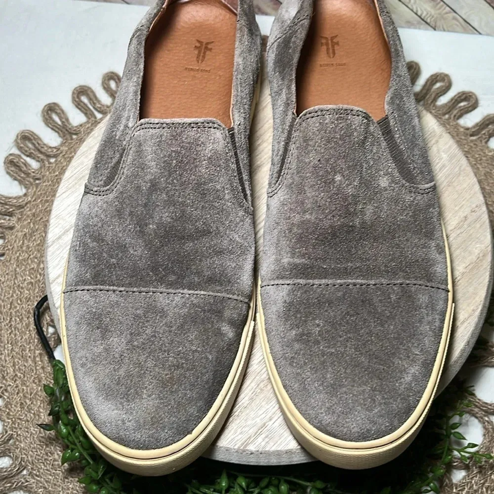 Frye Gemma Cap Suede Loafers Sz 8 Slip On Fall‎ Casual Comfort Leather Brown Tan - Image 2