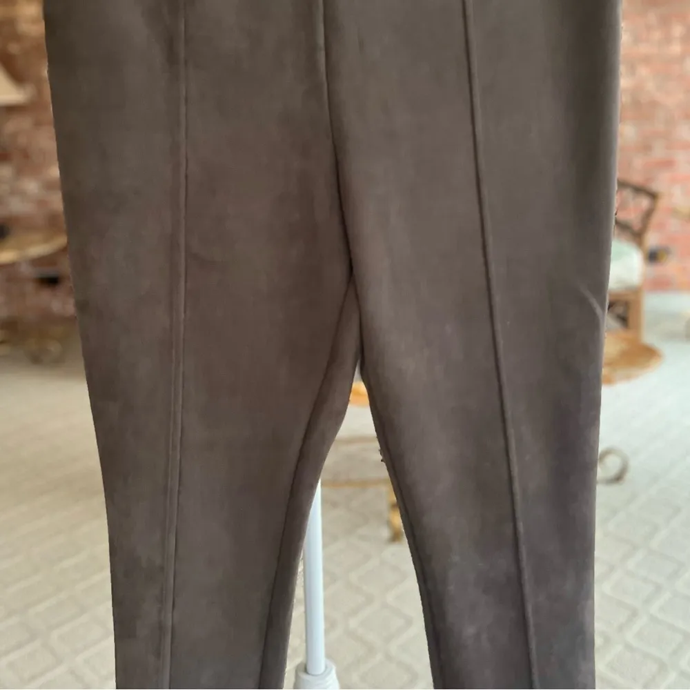 Andrew Marc Pants Skinny Faux Suede Microfiber Ankle Taupe Brown XL Casual Chic - Image 6