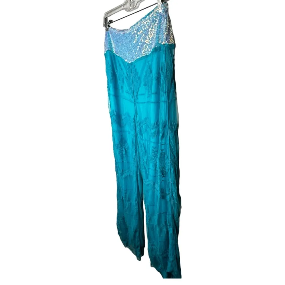 Lucky & Blessed Sequin & Lace Pants‎ Blue Size M - Image 5