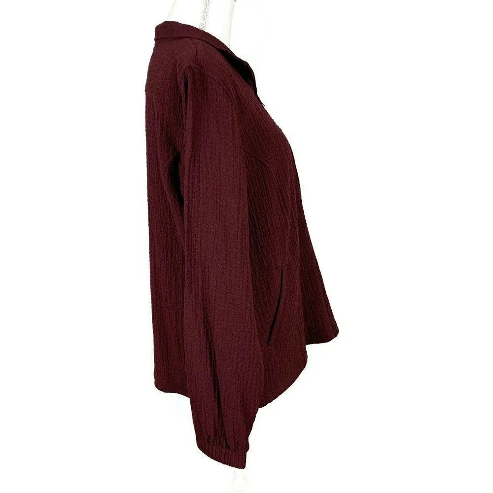 Orvis Womens  Maroon Zip Up Light Medium Blazer - Image 3