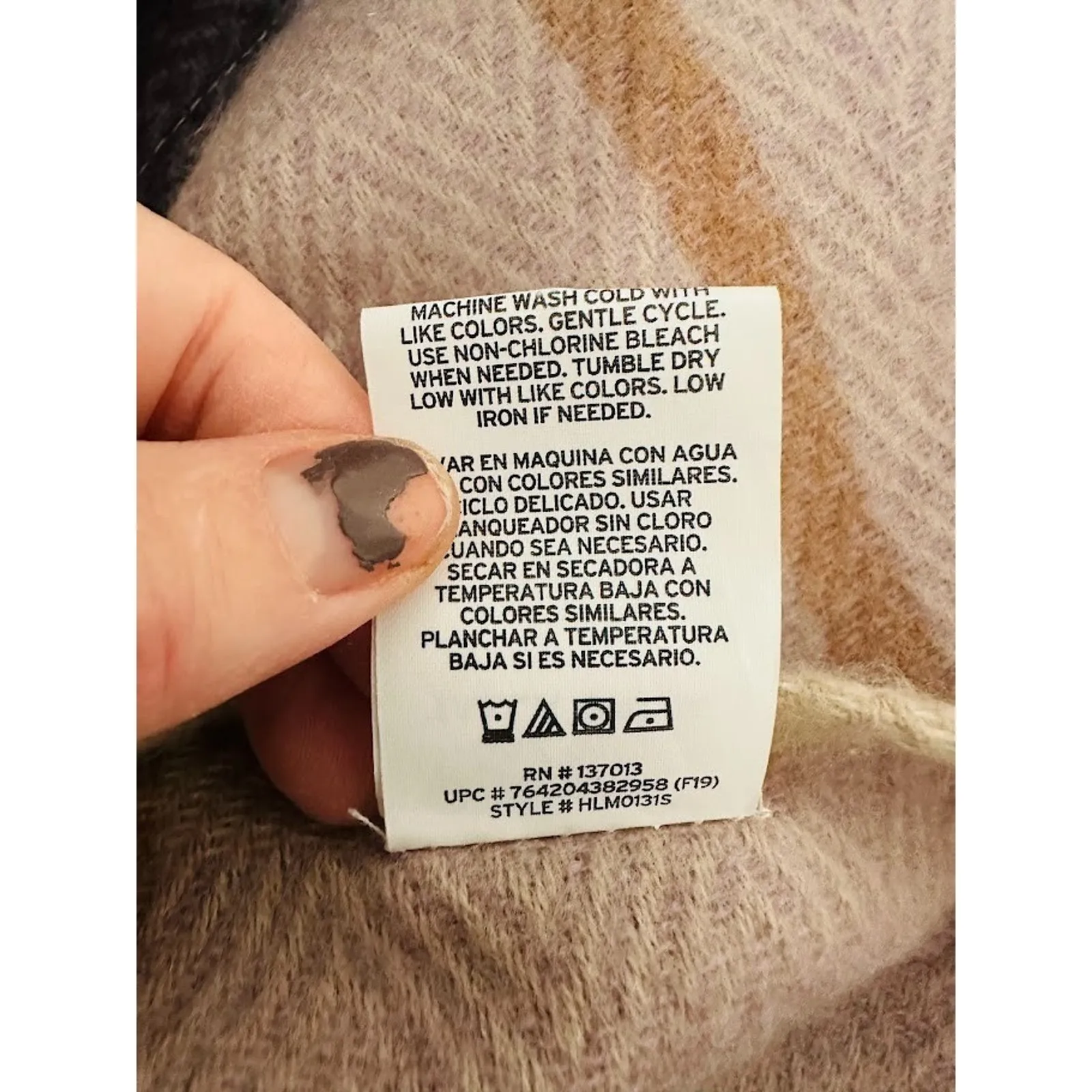 Woolrich Sweater Poncho Women's One Size Plaid Shawl Open Fringe Cardigan Top - Image 8