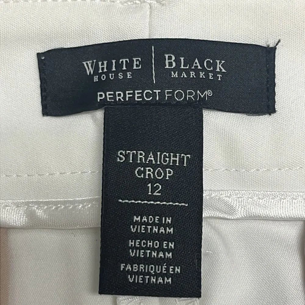 White House Black Market Cream “Perfect Form” Straight Crop Pants- Size 12 - Image 10