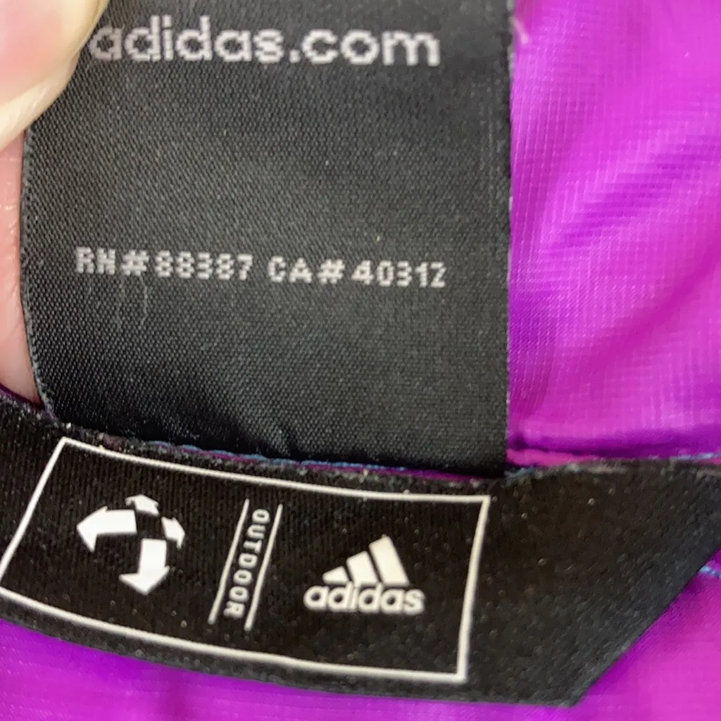 Adidas Turquoise Fuchsia Goose Down Blend 700 Fill Puffer Jacket A151 - Image 3