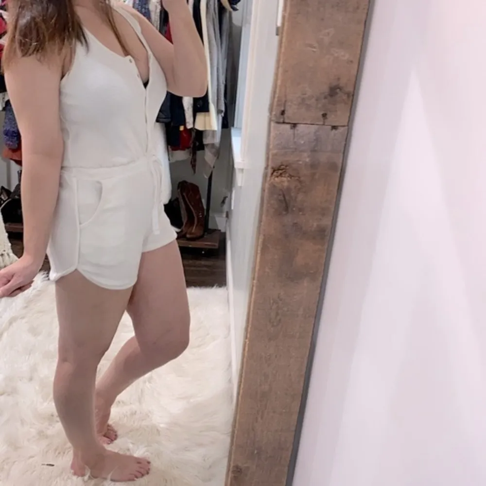 Boho romper size medium white - Image 2