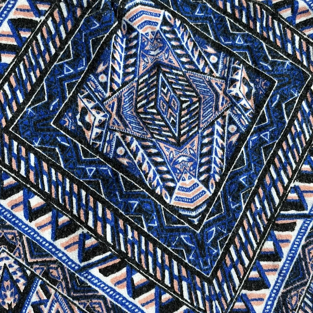 One Clothing Blue Print Knit Dress Open Back Womens XS - Image 3