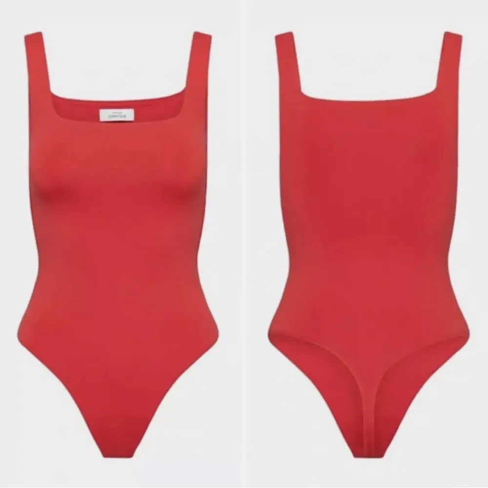 Aritzia Babaton Women’s Contour Sleeveless Square Neck Bodysuit in Red Size S - Image 2