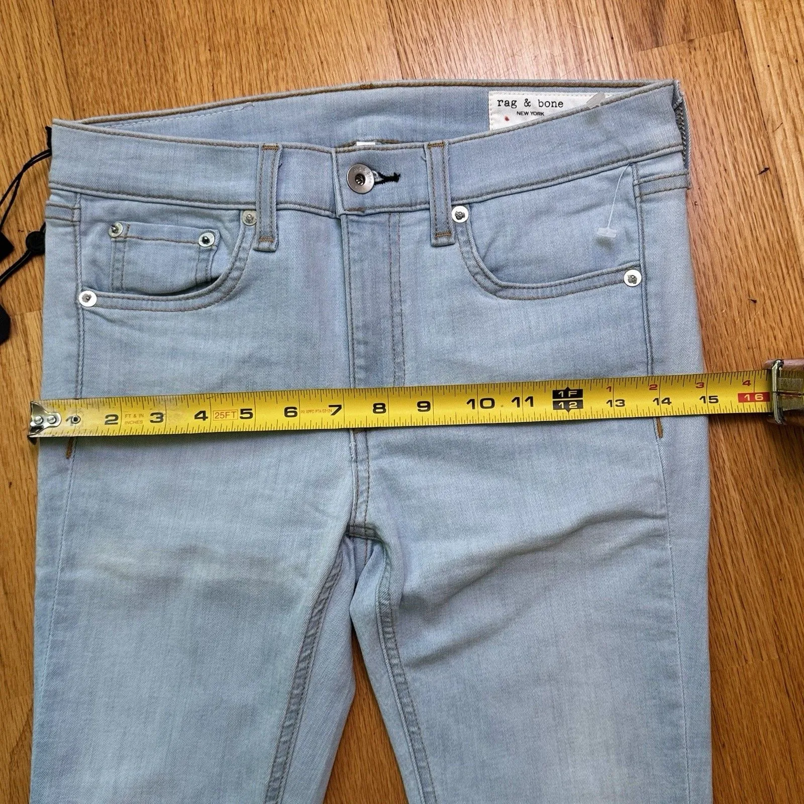 Rag & Bone Women's Dre Skinny Jeans Clean Chaseys Blue Light Mid Denim 27 NWT - Image 6