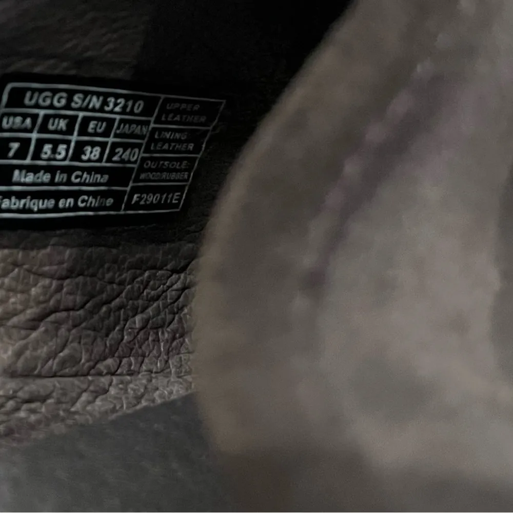 UGG  Kaylee Grey Suede Studded Wood Platform Sherpa Clogs, Sz 7 - Image 12