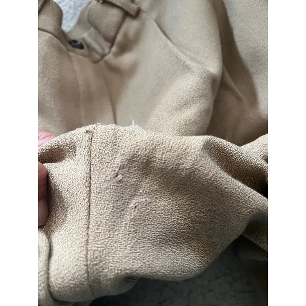 Vintage 80s Express beige pleated front trouser dress pants Size 3/4 w/flaws - Image 11