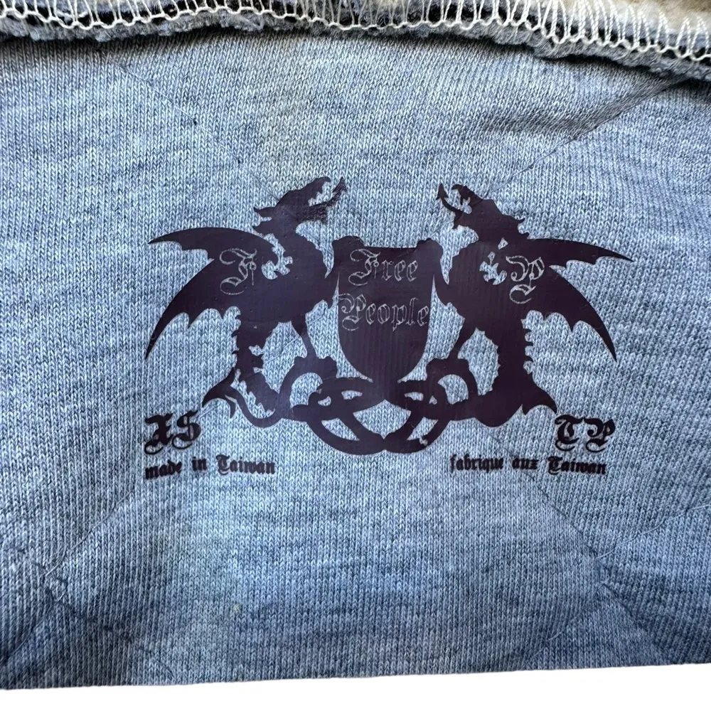 Free People Womens Jacket XS Black/Tan Sherpa Hood Reindeer Quilted - Image 2