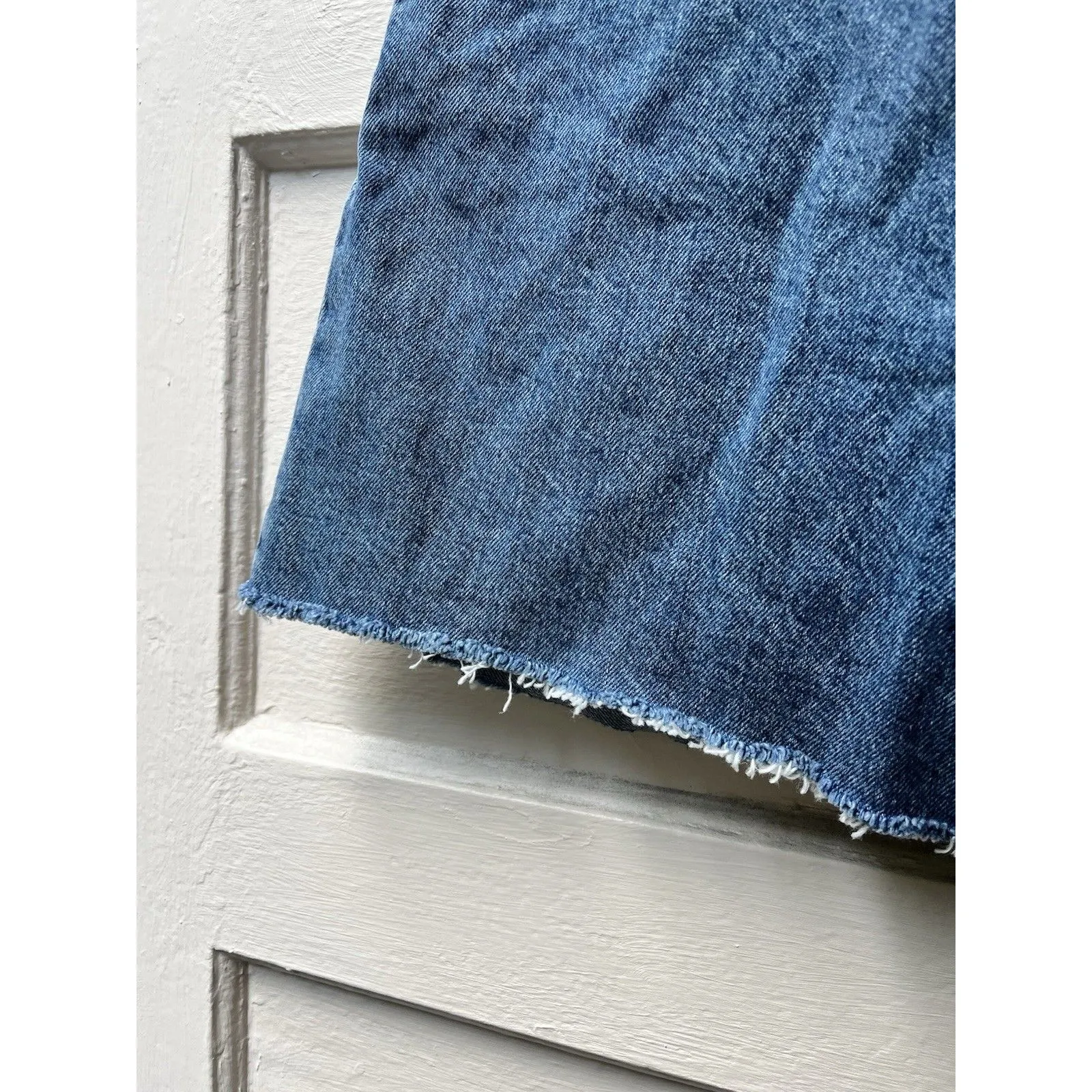 Everlane Womens 28 A-Line Denim Shorts Organic Cotton Cut Off Coastal Summer New - Image 8