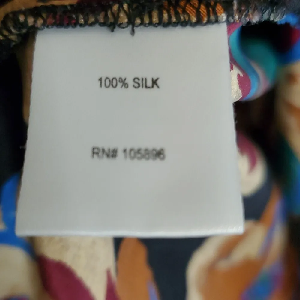 Worth New York 100% Silk Floral Multicolor Women's Top Size:14 Brown - Image 5