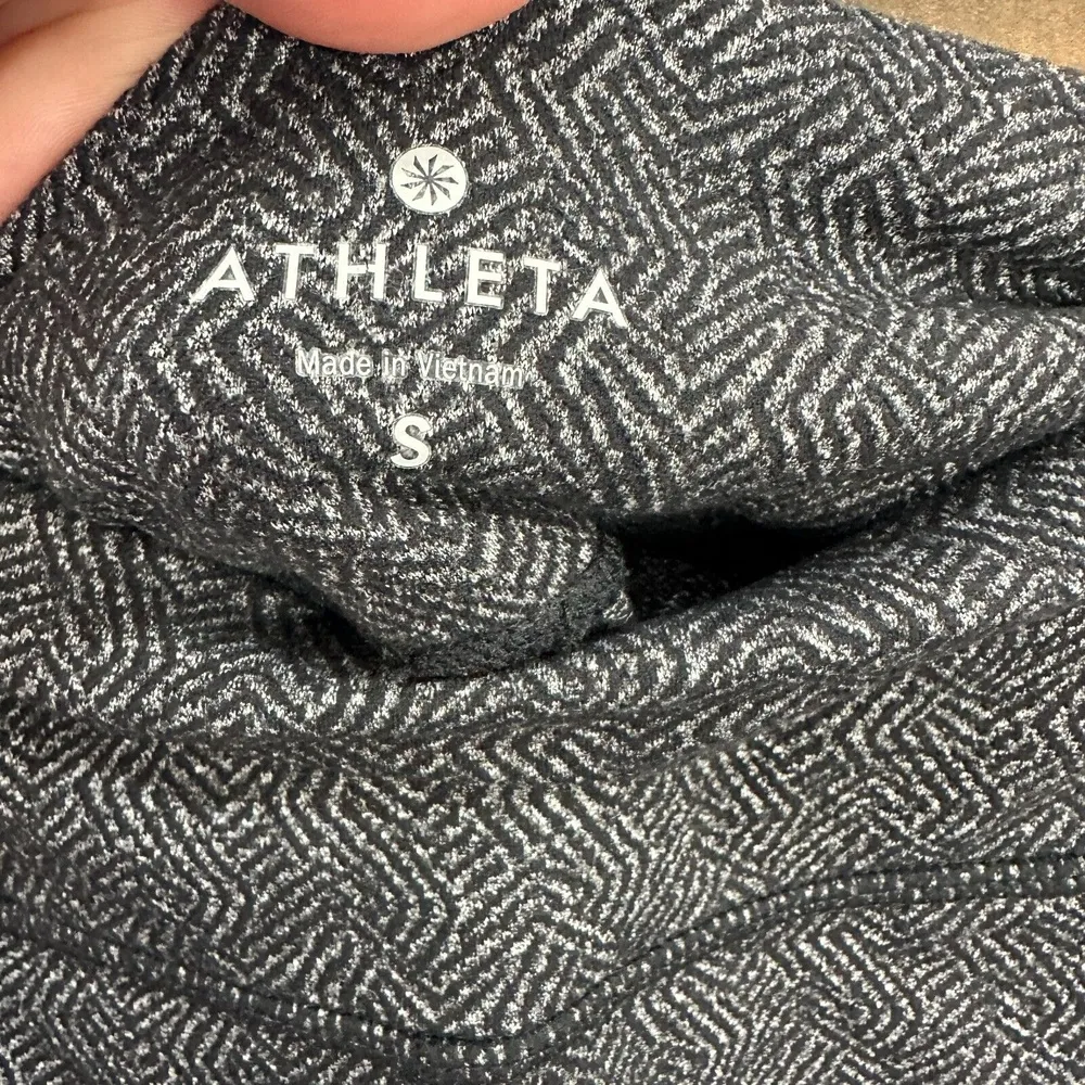 Athleta Leggings Womens Small Black Geometric High Rise Activewear‎ Gym Yoga - Image 5