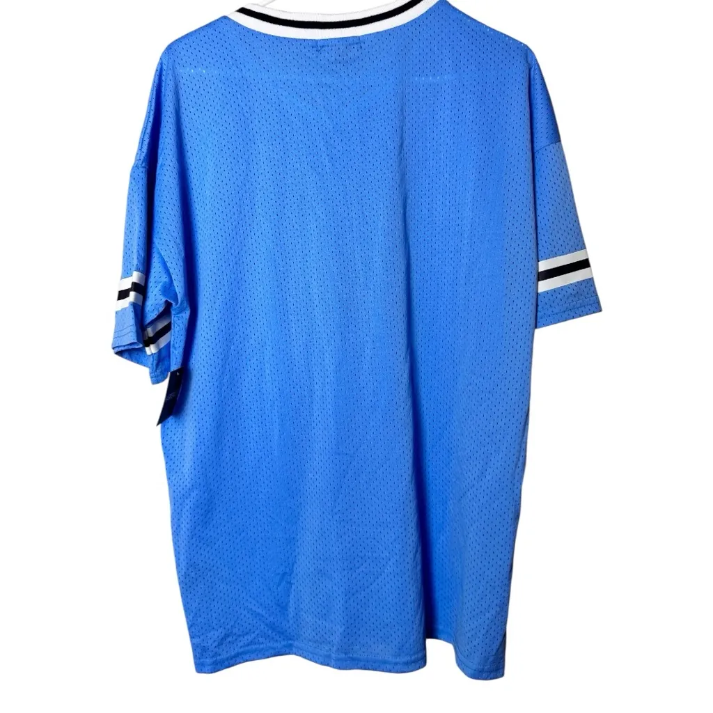 Harper And Ivy Sporty Vintage Blue Jersey Style Short Sleeve Shirt Sz M NWT Size M - Image 6