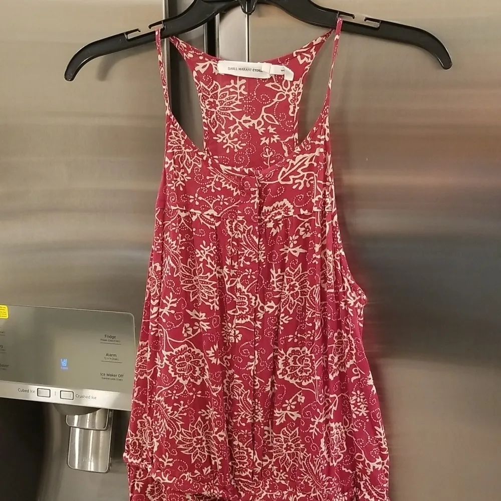 💕ISABEL MARANT💕 ETOILE Seth Jumpsuit Red Floral Print 38 Sleeveless Boho Chic - Image 13