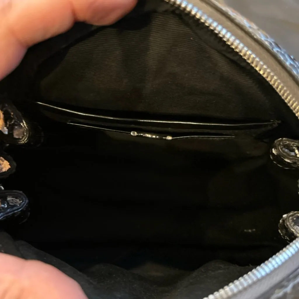 Elie Tahari Zoe Mini Bag 100% leather in Silver Snake skin - Image 5