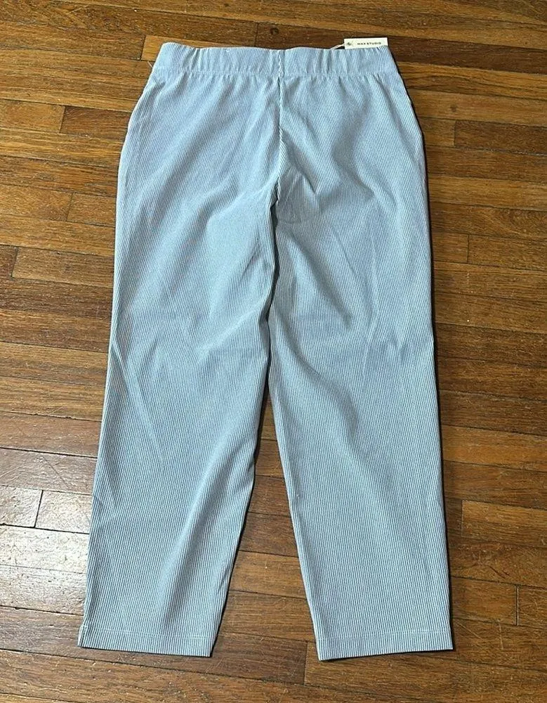Max Studio Women’s Pull On Pinstriped Dress Pants, Sz Lg, NWT - Image 4