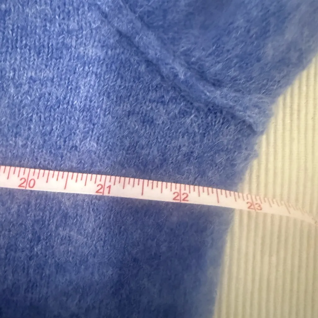 Magaschoni Periwinkle Blue Alpaca Wool Blend Oversized V-Neck Sweater Women’s L - Image 6