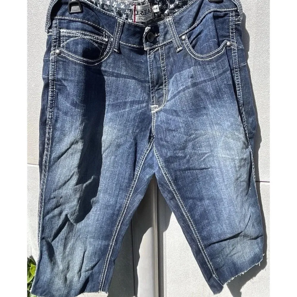 Ariat Cutoff Bermuda Real Denim Jean Shorts Women’s 32R Stretchy Cowboy Western - Image 16