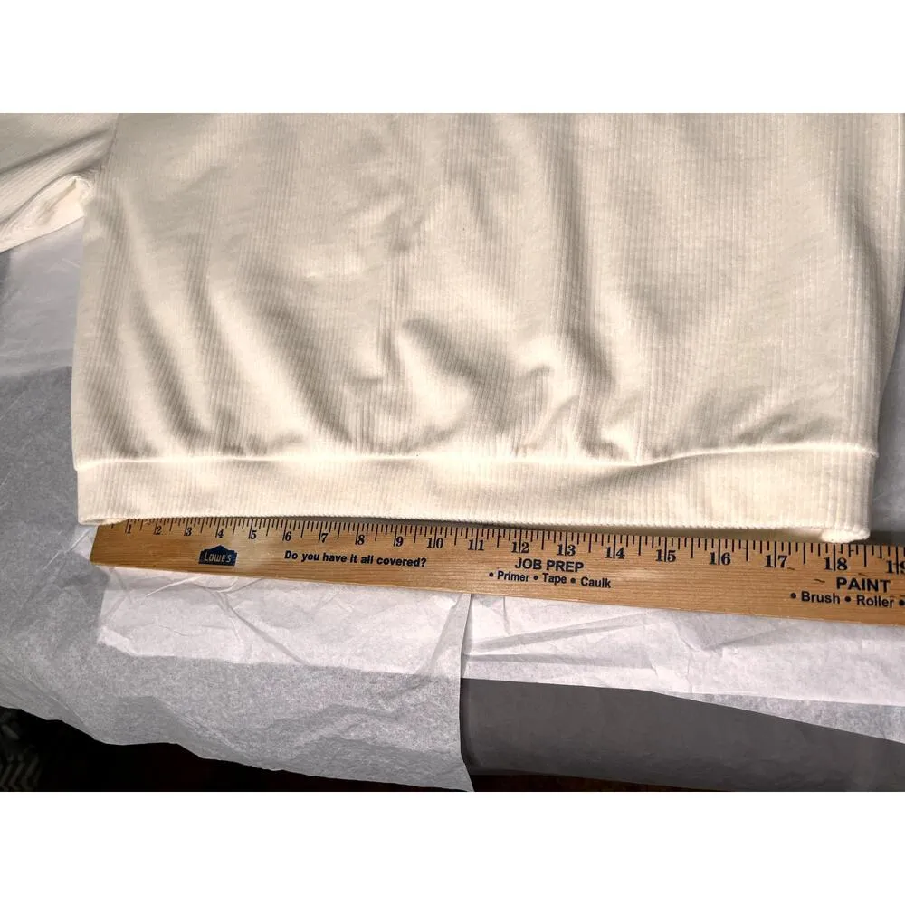 Madewell women's size large corduroy turtleneck cream cropped, soft, warm - Image 7