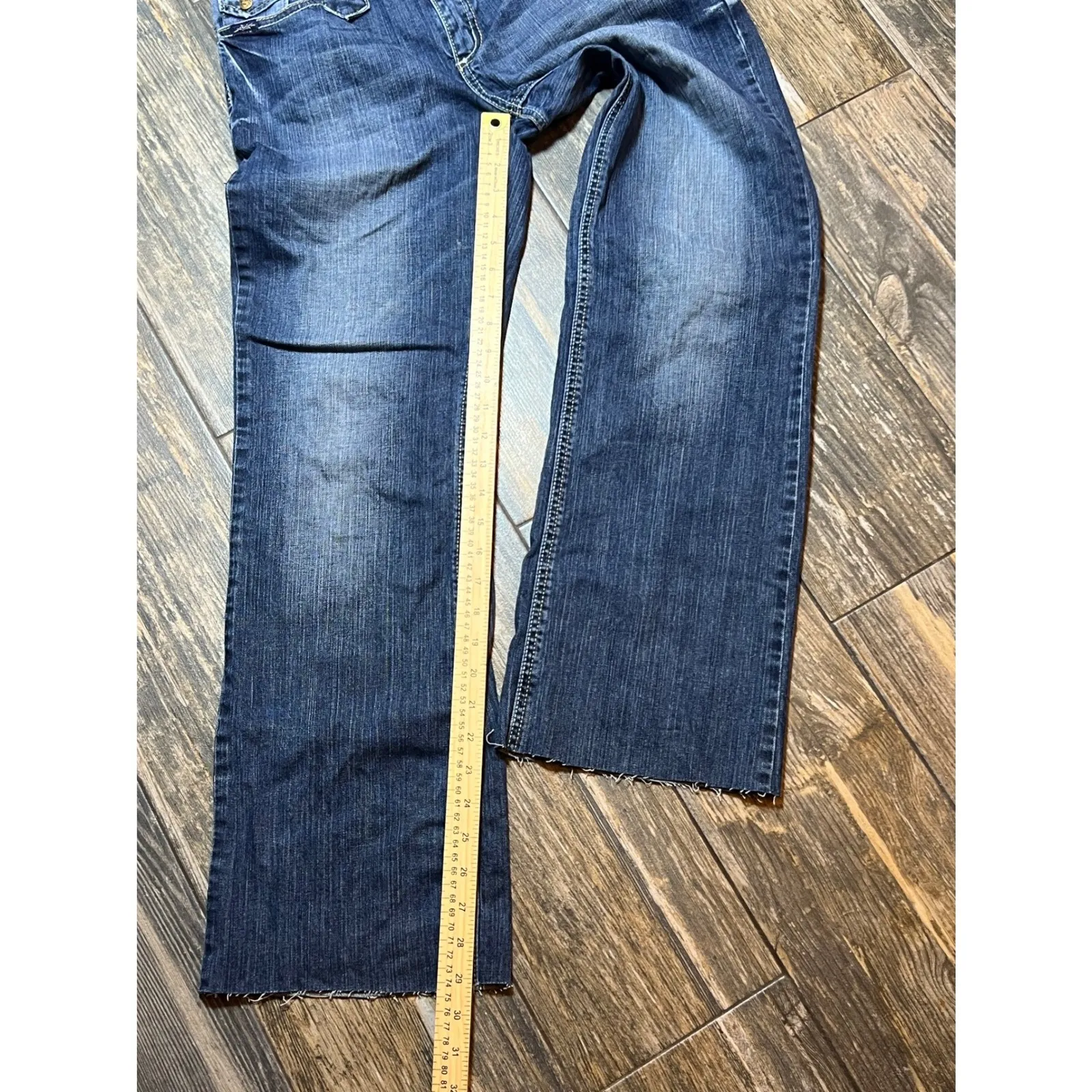 Cowgirl Up Jeans Womens Size 10 30x29 Bootcut Blue Denim Frayed Hem Western Ride - Image 8