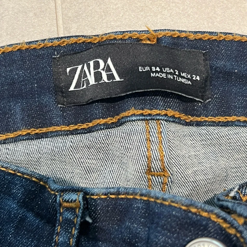 Zara women size USA 02 dark blue skinny high waist jeans brand new never used - Image 4
