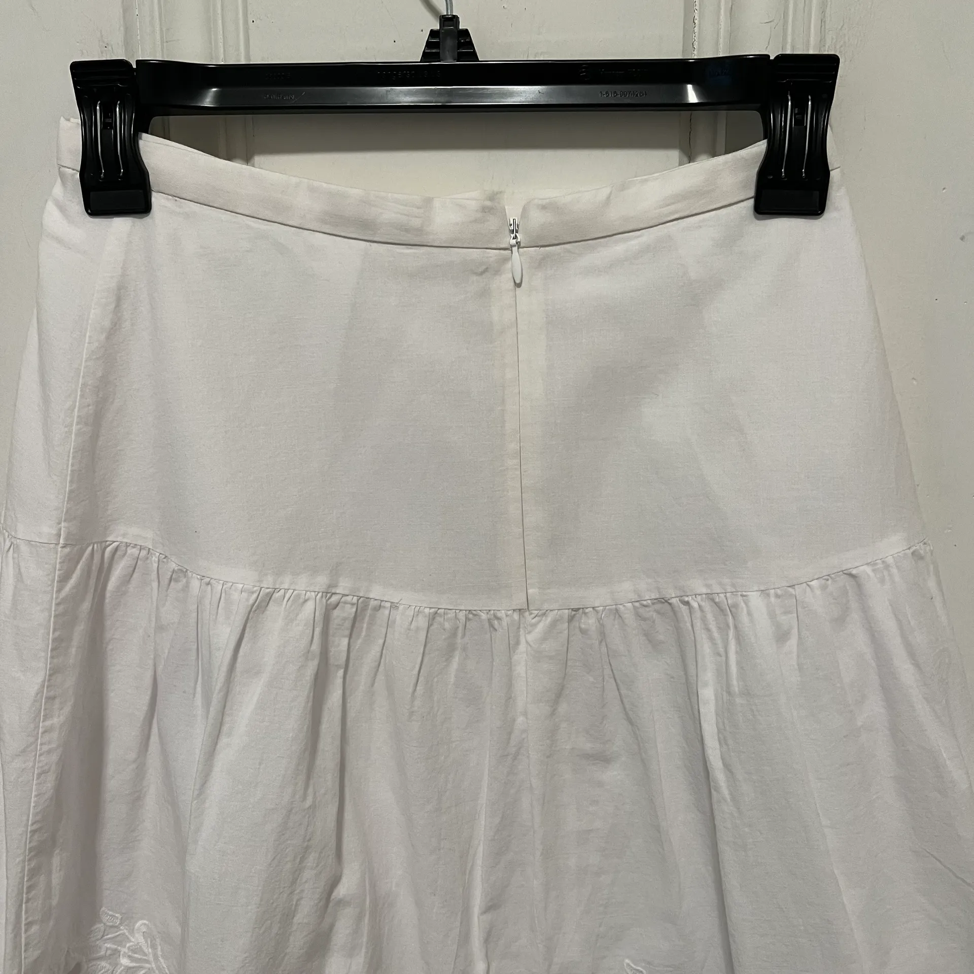 J. Crew White 100% Cotton Crochet Hem Mini Flare Skirt Size 00 EUC - Image 2