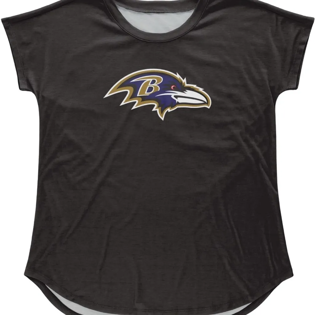Foco NFL Women's Black Graphic Tee Baltimore Ravens - Image 3