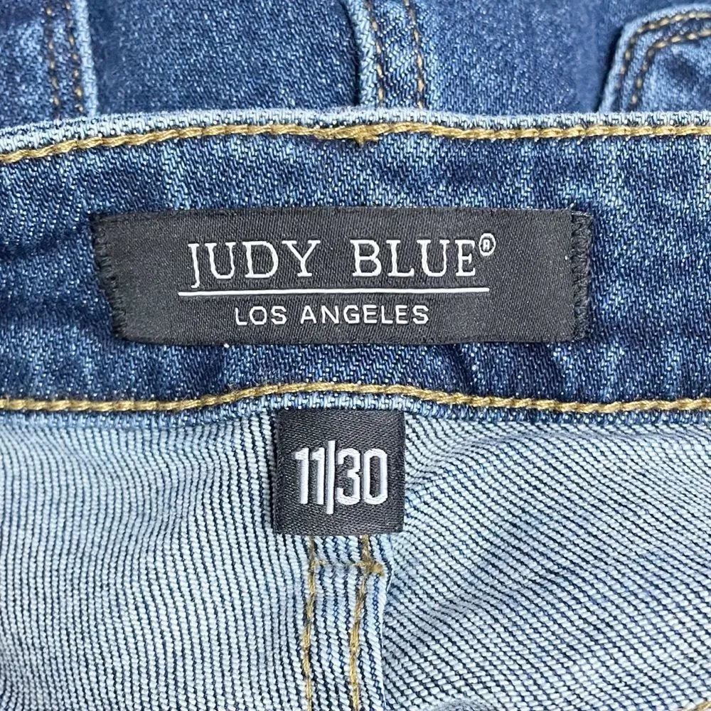 Judy Blue Straight Leg Jeans Size 30 | 10/11 Dark Wash Stretch Denim High Rise - Image 10