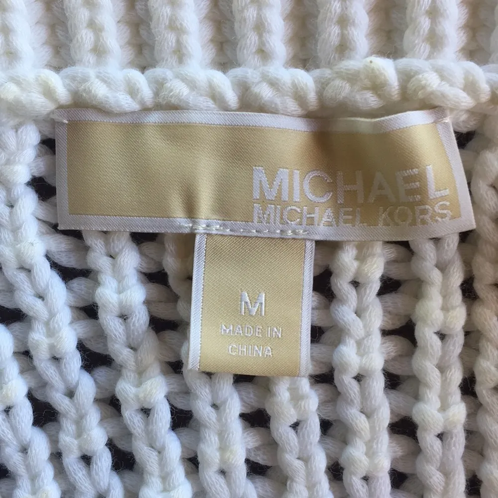 MICHAEL Michael Kors Cotton Blend Loose Knit Dress with Fringe Detail - Image 9