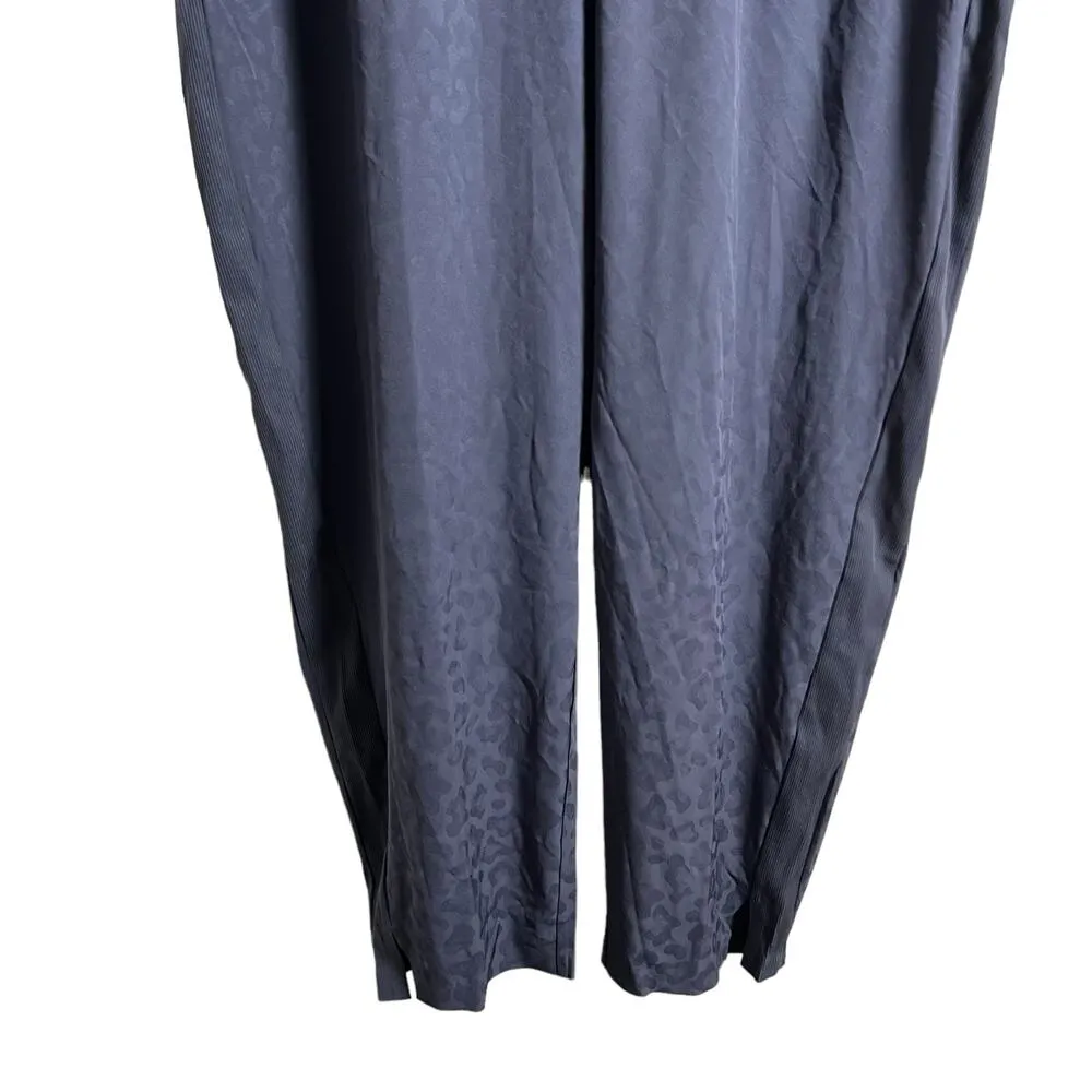 Athleta Brooklyn Textured Jacquard Leopard Medieval Violet Jumpsuit Size 24 - Image 7